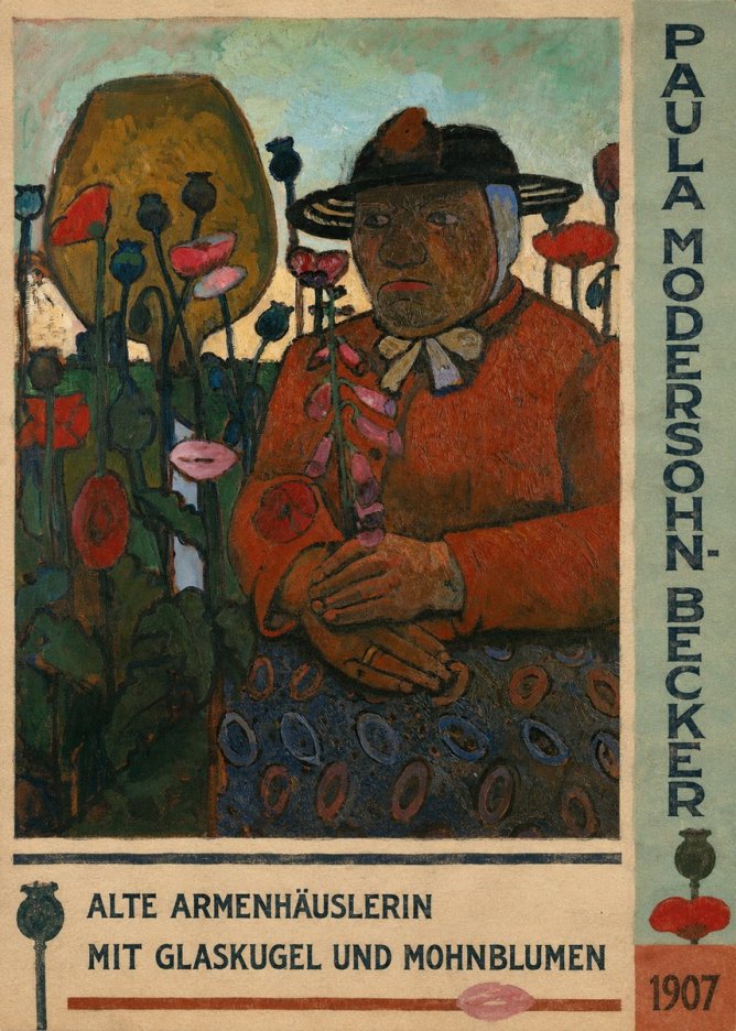 Paula Modersohn-Becker Alte Armenhäuslerin Mit Glaskugel Und Mohnblumen No2 - Plakát