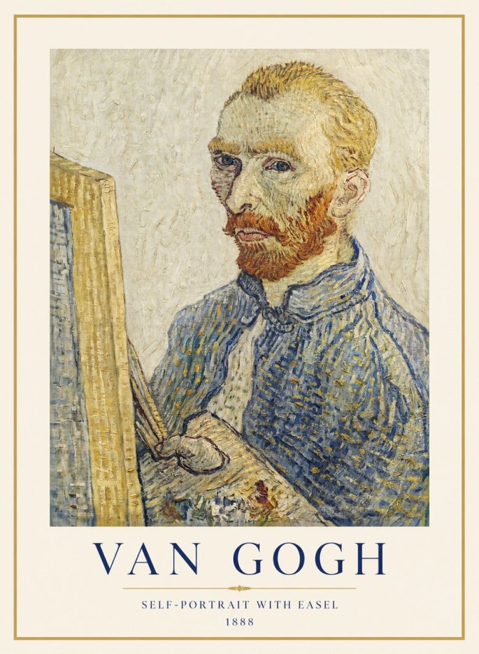 Van Gogh Self-portrait with Easel I No1 - Plakát