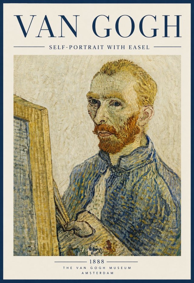 Van Gogh Self-portrait with Easel I No5 - Plakát