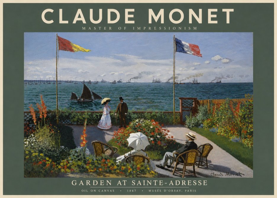 Monet Garden at Sainte-adresse No4 - Plakát