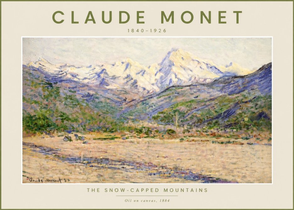 Monet The Snow-capped Mountains No4 - Plakát
