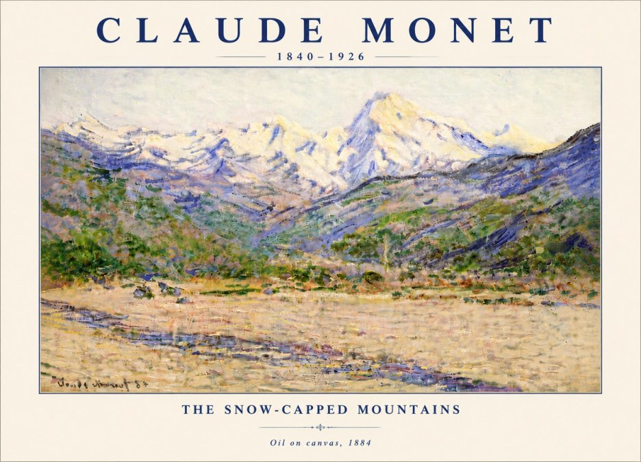 Monet The Snow-capped Mountains No6 - Plakát