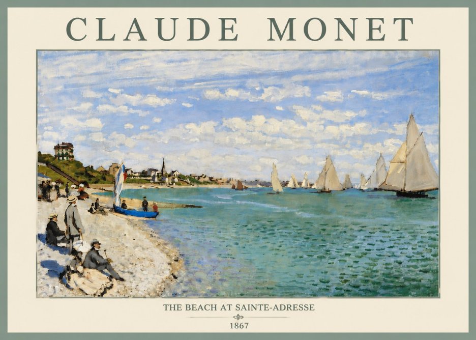 Monet The Beach at Sainte-adresse IV No6 - Plakát