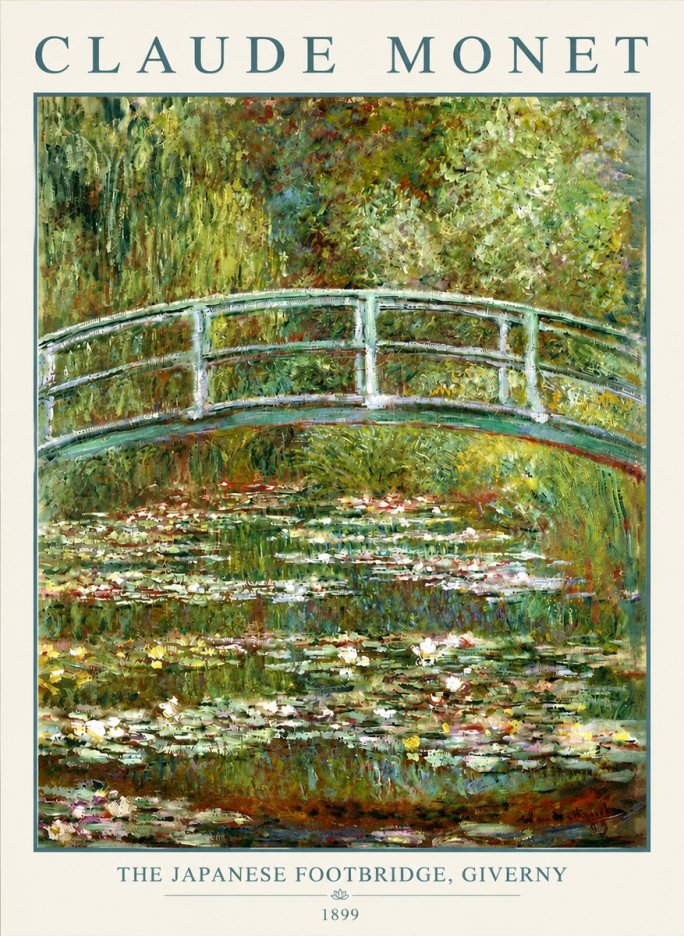 Monet The Japanese Footbridge, Giverny No4 - Plakát