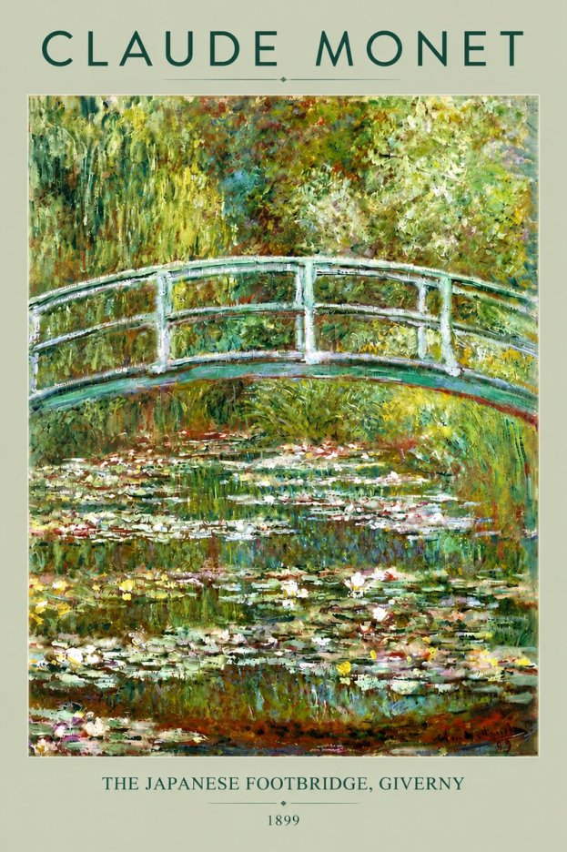 Monet The Japanese Footbridge, Giverny No5 - Plakát