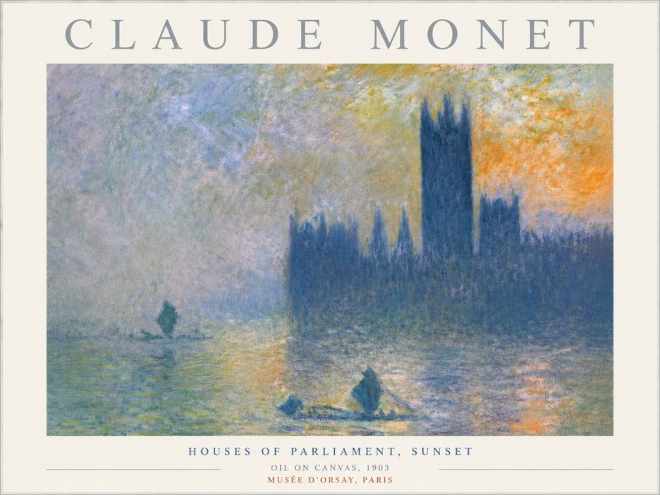 Monet Houses of Parliament, Sunset No4 - Plakát