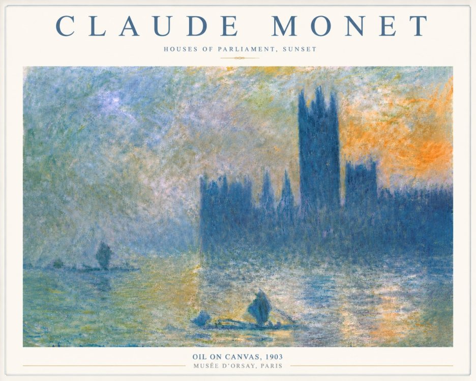 Monet Houses of Parliament, Sunset No6 - Plakát