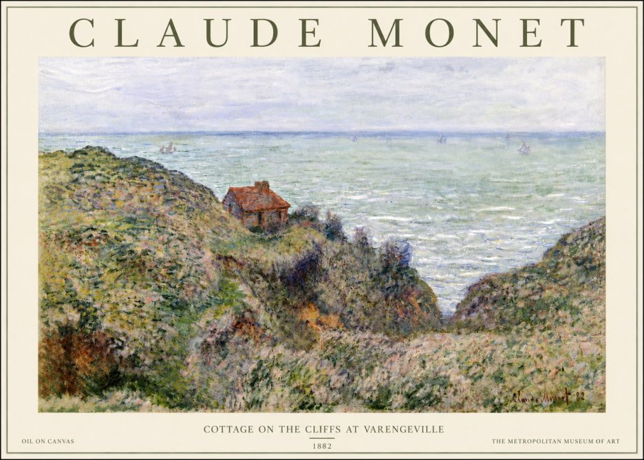 Monet Cottage on the Cliffs at Varengeville No3 - Plakát