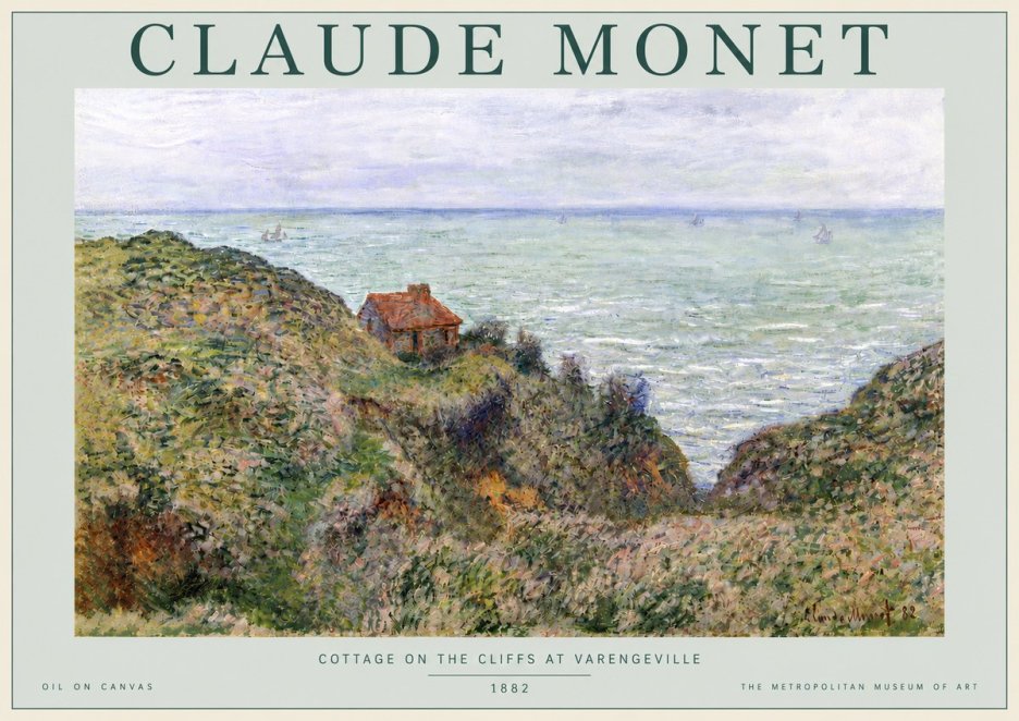 Monet Cottage on the Cliffs at Varengeville No4 - Plakát