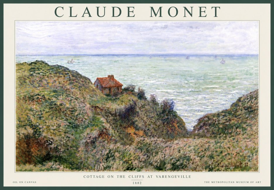 Monet Cottage on the Cliffs at Varengeville No5 - Plakát