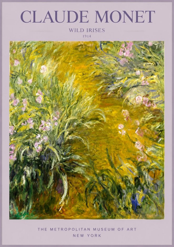 Monet Wild Irises No2 - Plakát