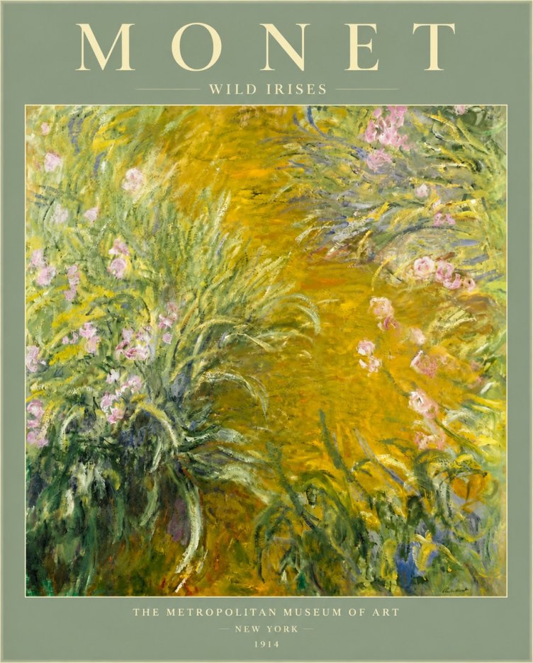 Monet Wild Irises No6 - Plakát