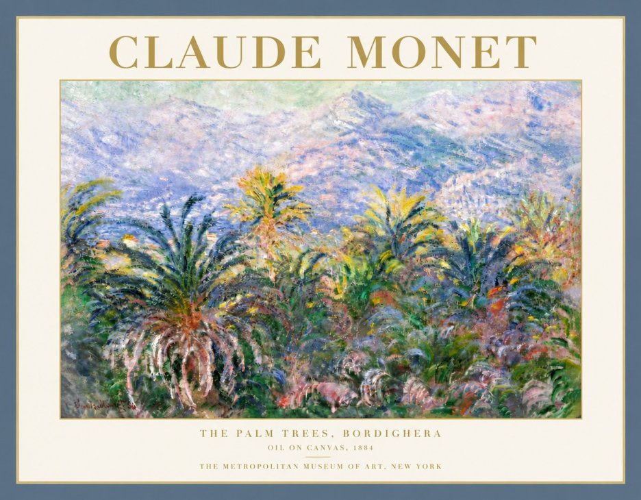 Monet The Palm Trees, Bordighera No5 - Plakát