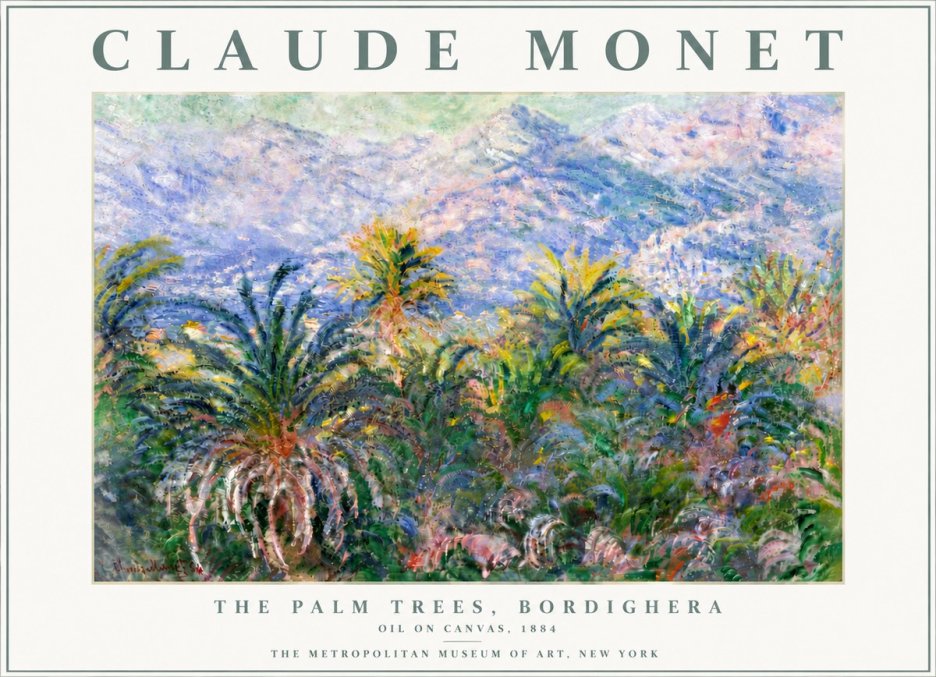 Monet The Palm Trees, Bordighera No6 - Plakát