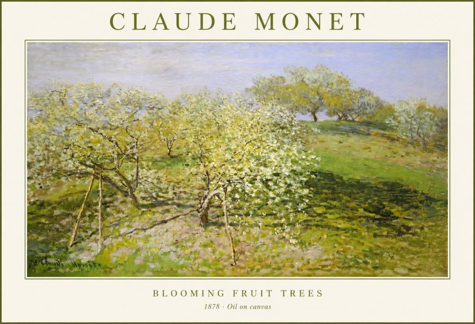 Monet Blooming Fruit Trees No1 - Plakát
