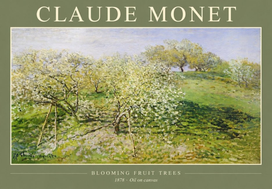 Monet Blooming Fruit Trees No3 - Plakát