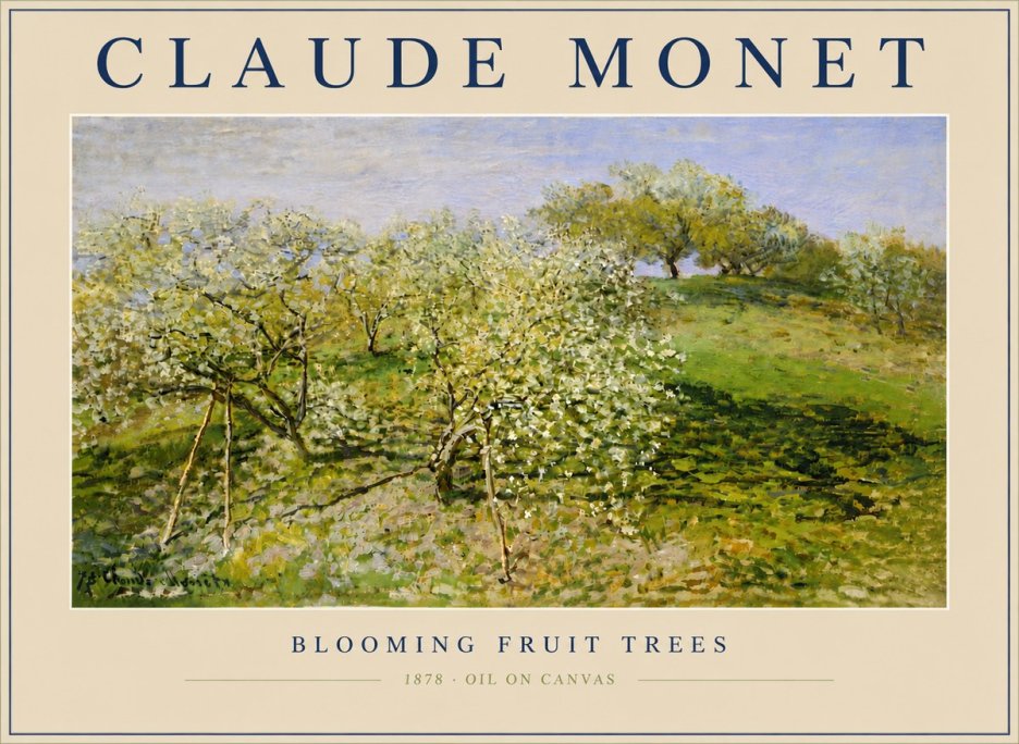 Monet Blooming Fruit Trees No6 - Plakát