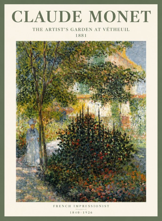 Monet The Artist's Garden at Vétheuil II No5 - Plakát