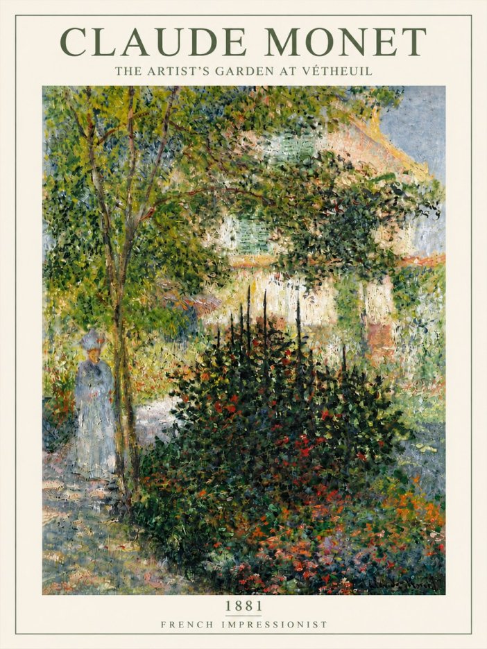 Monet The Artist's Garden at Vétheuil II No6 - Plakát