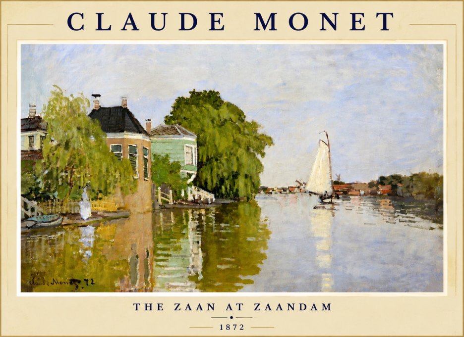 Monet The Zaan at Zaandam No4 - Plakát