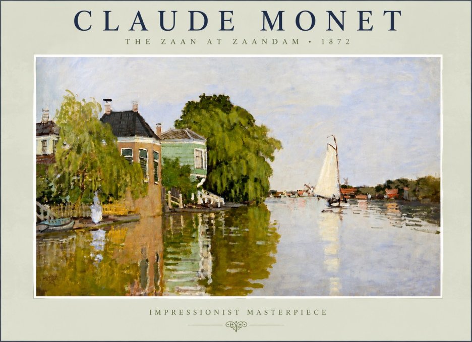 Monet The Zaan at Zaandam No5 - Plakát