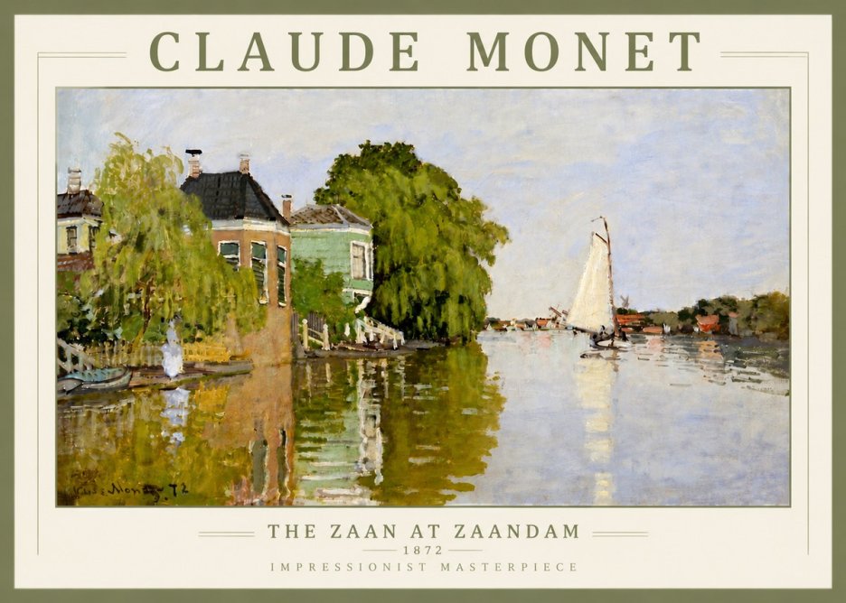 Monet The Zaan at Zaandam No6 - Plakát