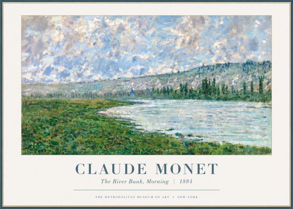 Monet The River Bank, Morning No2 - Plakát
