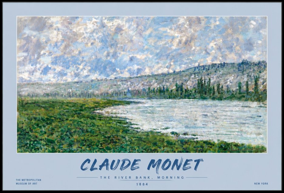 Monet The River Bank, Morning No5 - Plakát