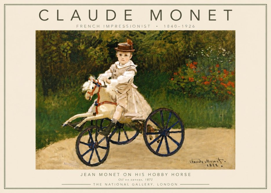 Monet Jean Monet on His Hobby Horse No6 - Plakát