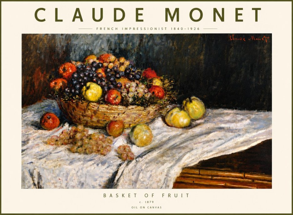 Monet Basket of Fruit No6 - Plakát