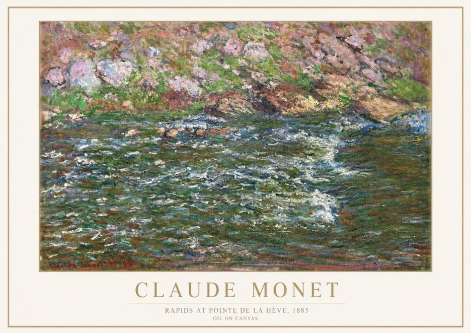 Monet Rapids at Pointe De La Hève, 1885 No1 - Plakát