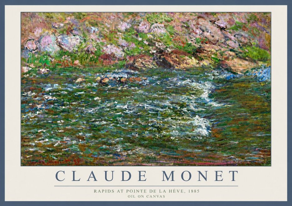 Monet Rapids at Pointe De La Hève, 1885 No3 - Plakát