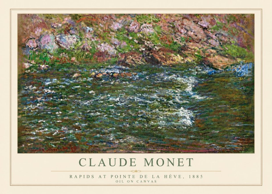 Monet Rapids at Pointe De La Hève, 1885 No4 - Plakát