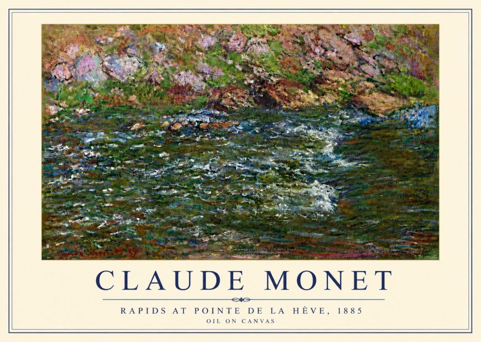 Monet Rapids at Pointe De La Hève, 1885 No5 - Plakát