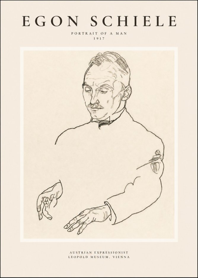 Schiele Portrait of a Man No1 - Plakát