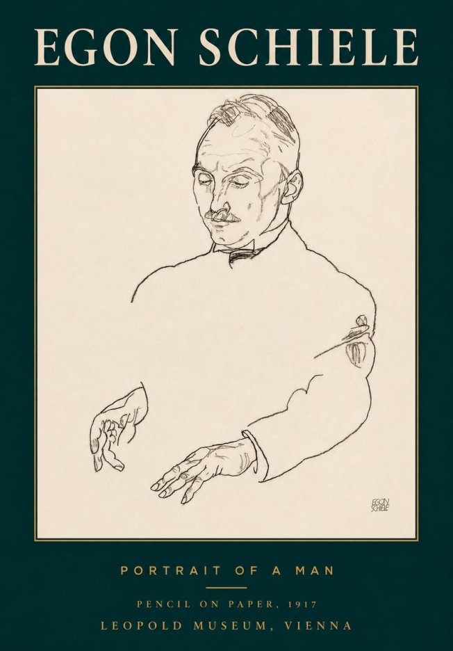 Schiele Portrait of a Man No3 - Plakát