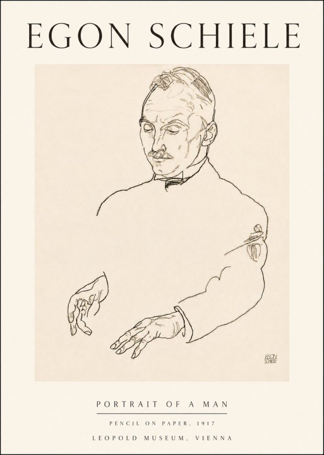 Schiele Portrait of a Man No4 - Plakát
