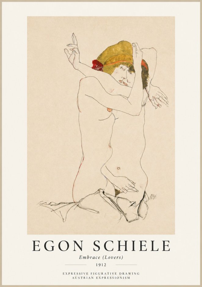 Schiele Embrace (Lovers) No1 - Plakát