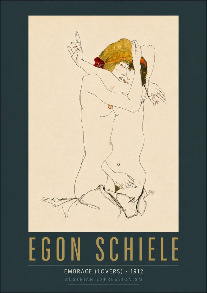 Schiele Embrace (Lovers) No6 - Plakát