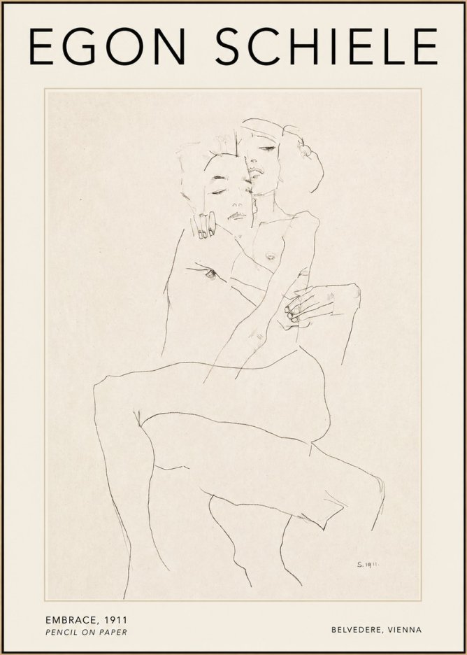 Schiele Embrace, 1911 No2 - Plakát