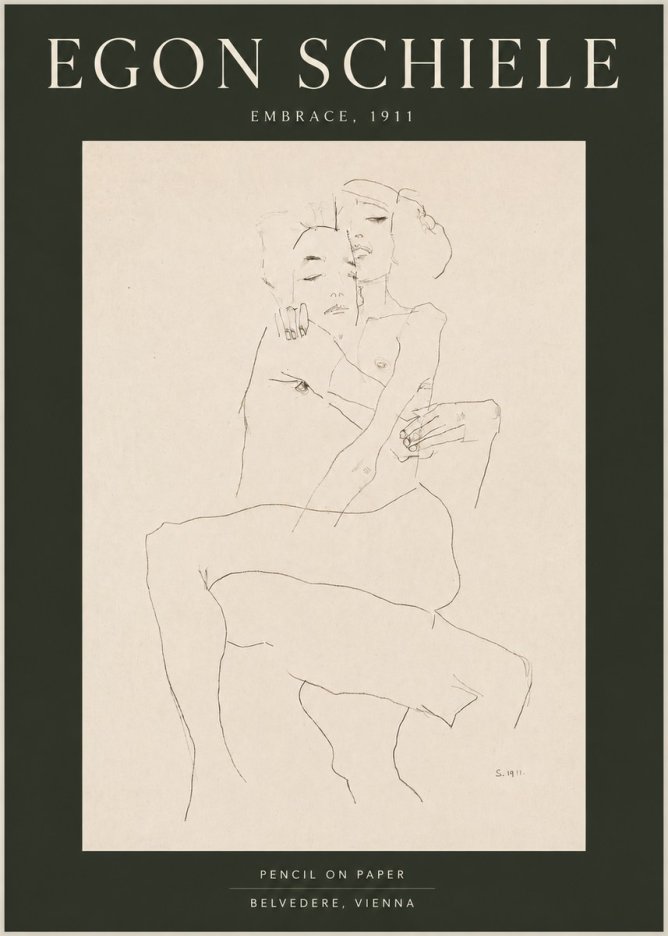 Schiele Embrace, 1911 No4 - Plakát