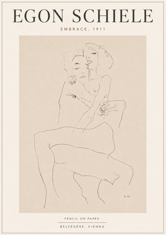 Schiele Embrace, 1911 No5 - Plakát