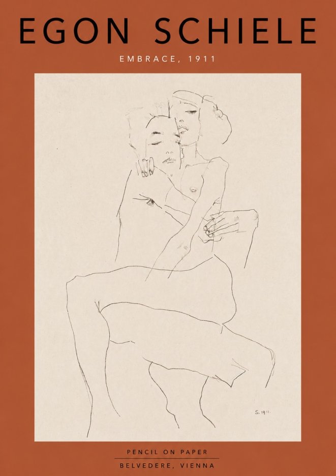 Schiele Embrace, 1911 No6 - Plakát