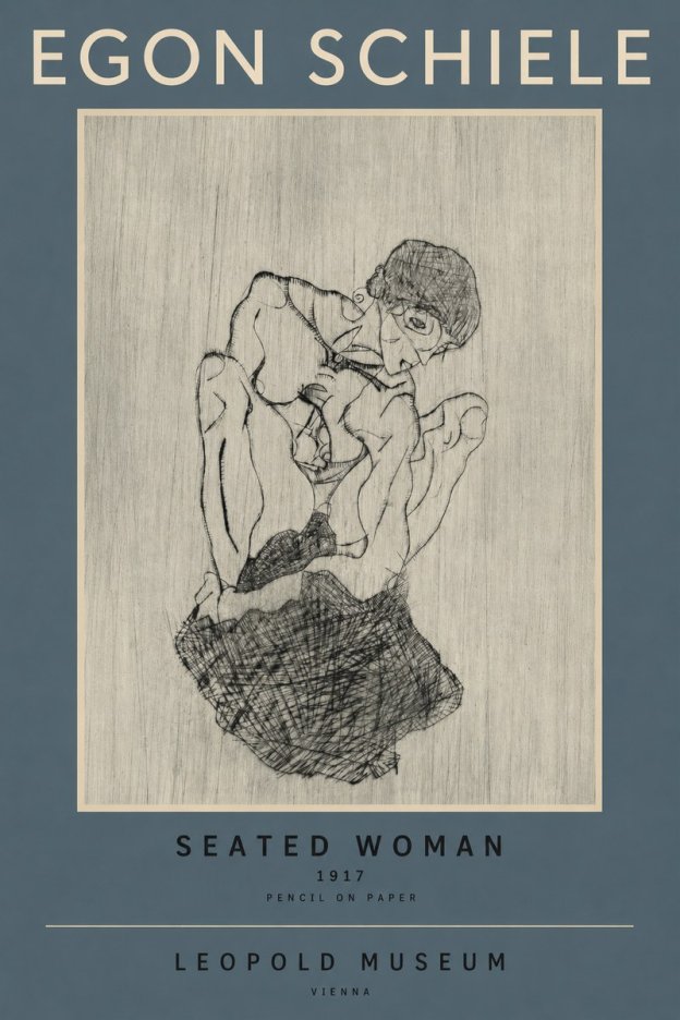 Schiele Seated Woman No2 - Plakát