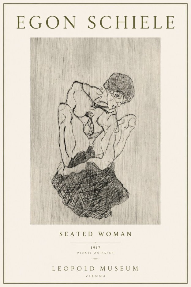 Schiele Seated Woman No4 - Plakát