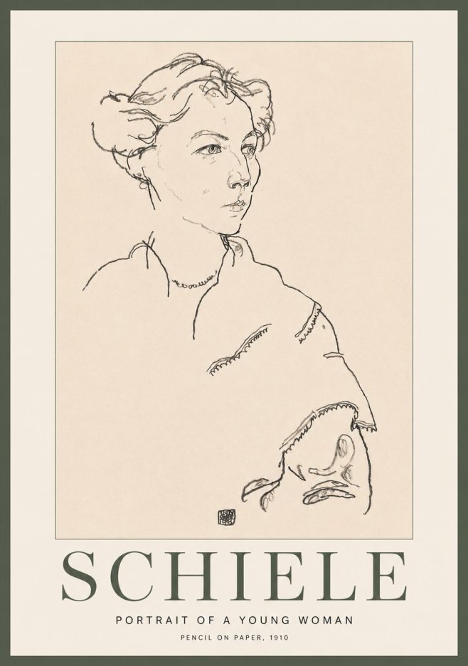 Schiele Portrait of a Young Woman No2 - Plakát