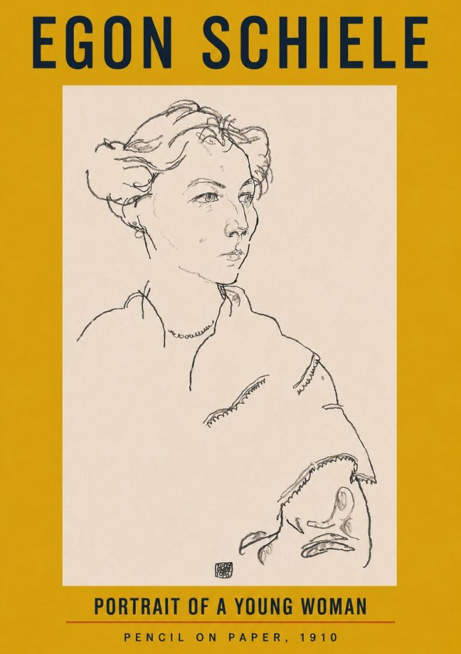 Schiele Portrait of a Young Woman No4 - Plakát
