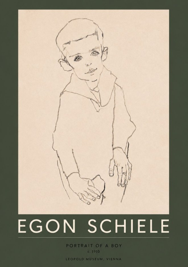 Schiele Portrait of a Boy No2 - Plakát