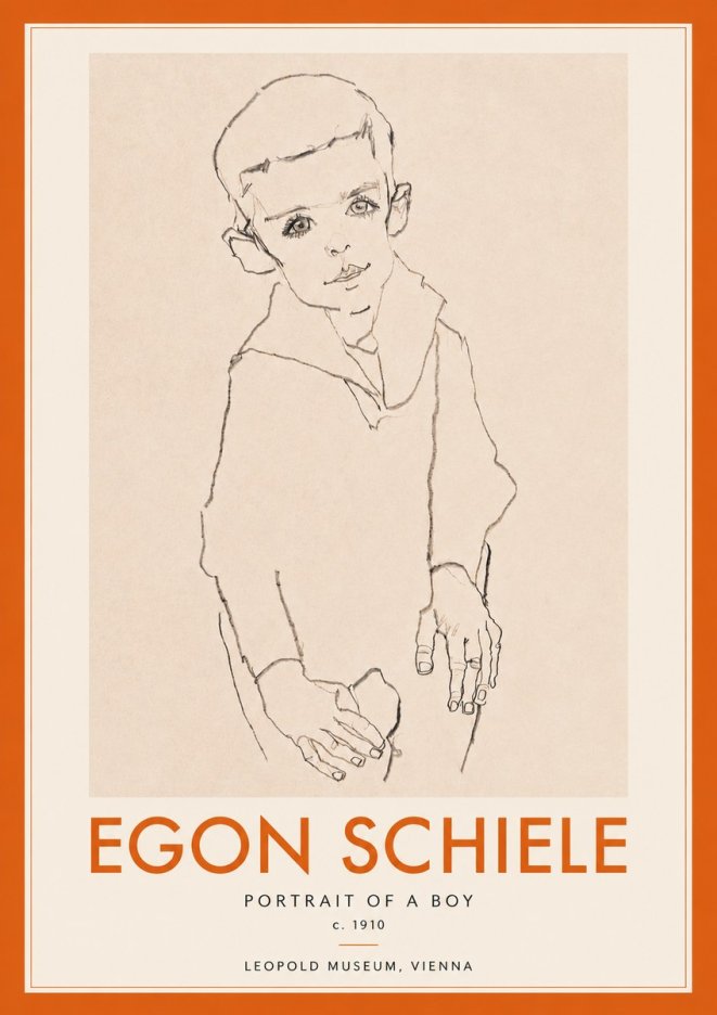 Schiele Portrait of a Boy No4 - Plakát