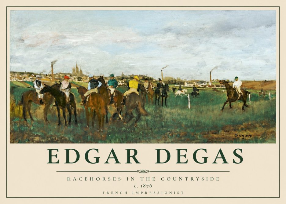 Edgar Degas Racehorses in the Countryside No2 - Plakát